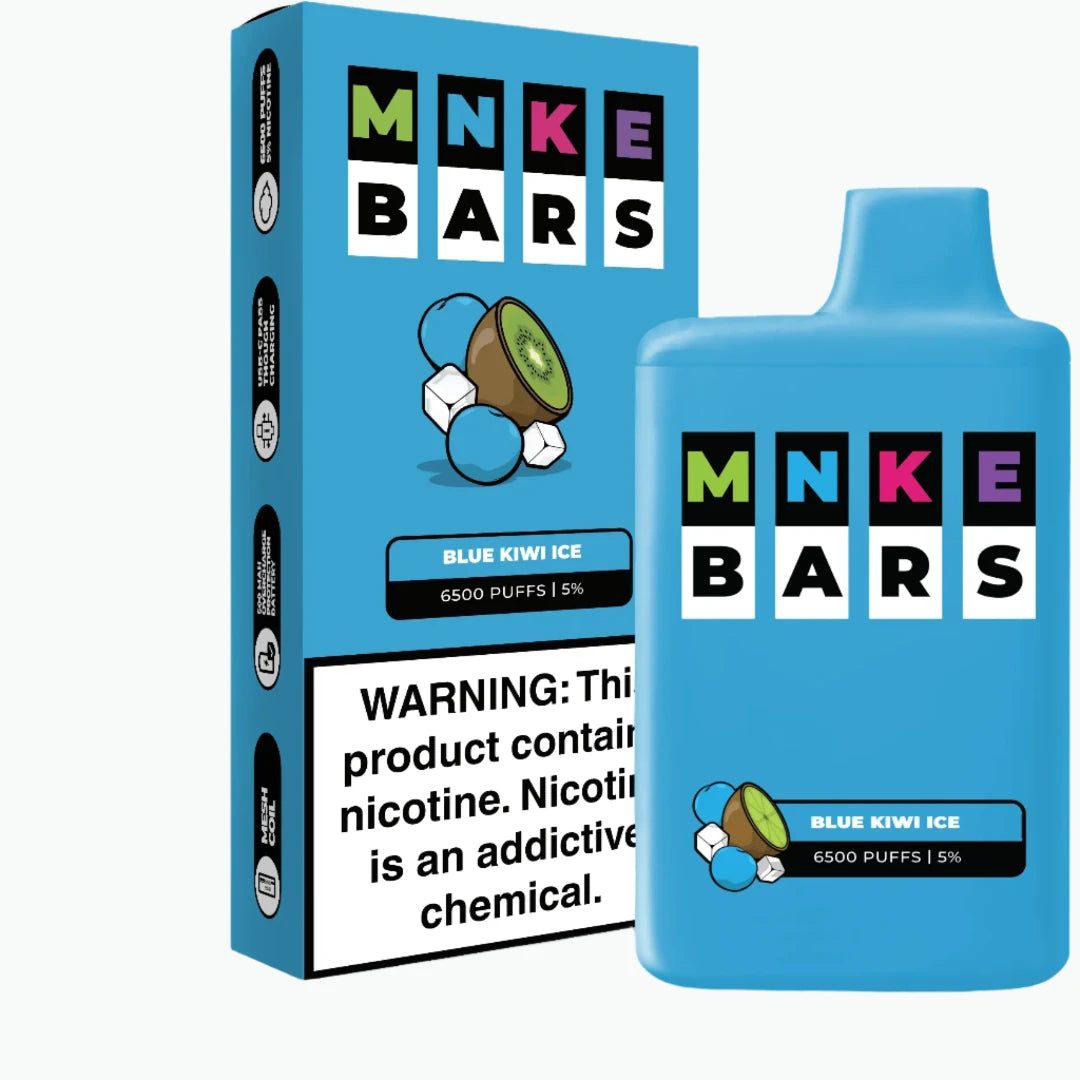BLUE KIWI ICE - MNKE BARS 6500 PUFFS 20MG