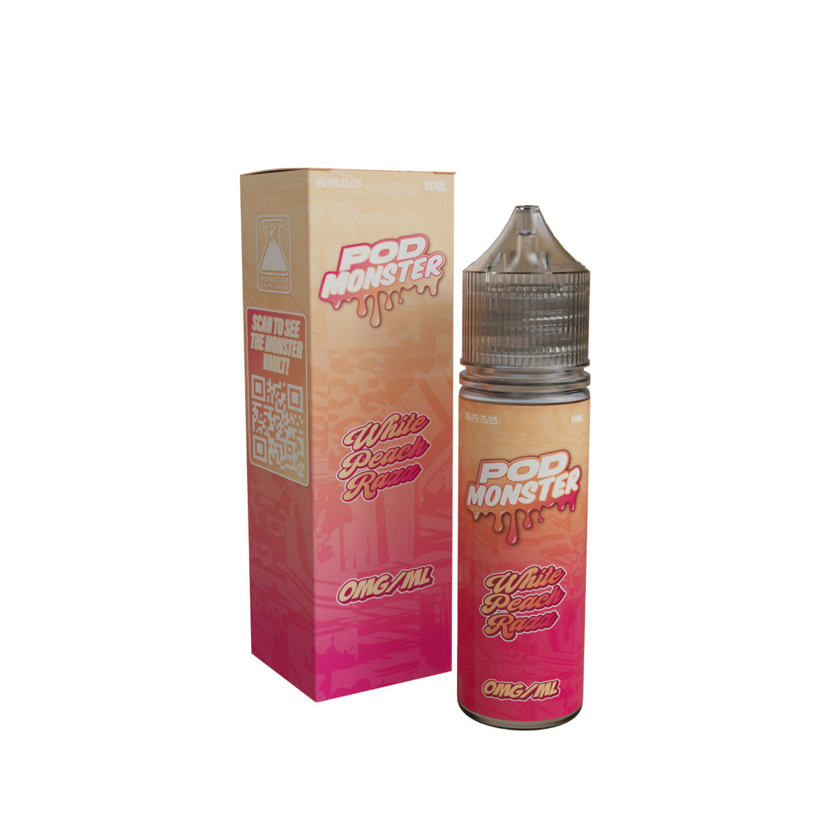 Pod Monster White Peach Razz 60ml (0mg)