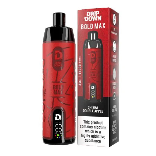 Drip Down Bold Max Disposable 15000 Puffs (3mg) – Shesha Double Apple