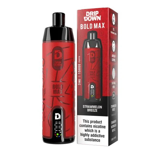 Drip Down Bold Max Disposable 15000 Puffs (3mg) – Strawmelon Breeze