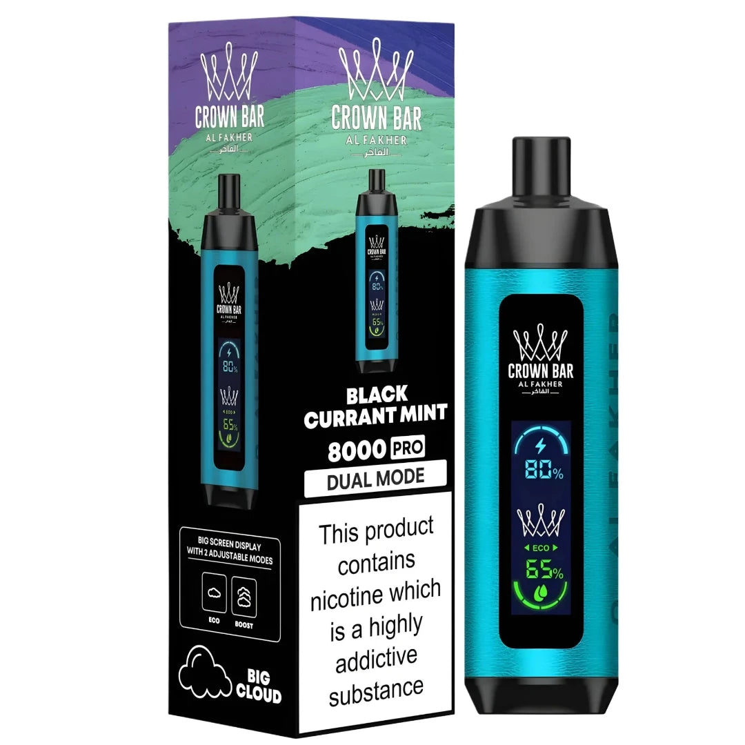 BLACK CURRANT ICE 5MG - AL FAKHER CROWN BAR DISPOSABLE 8000 PUFFS
