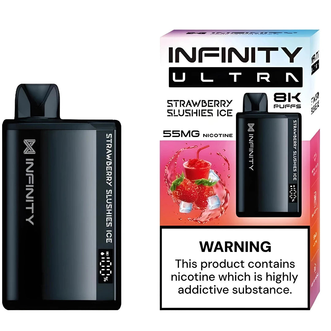 STRAWBERRY SLUSHIES ICE 55MG - INFINITY ULTRA DISPOSABLE 8000 PUFFS