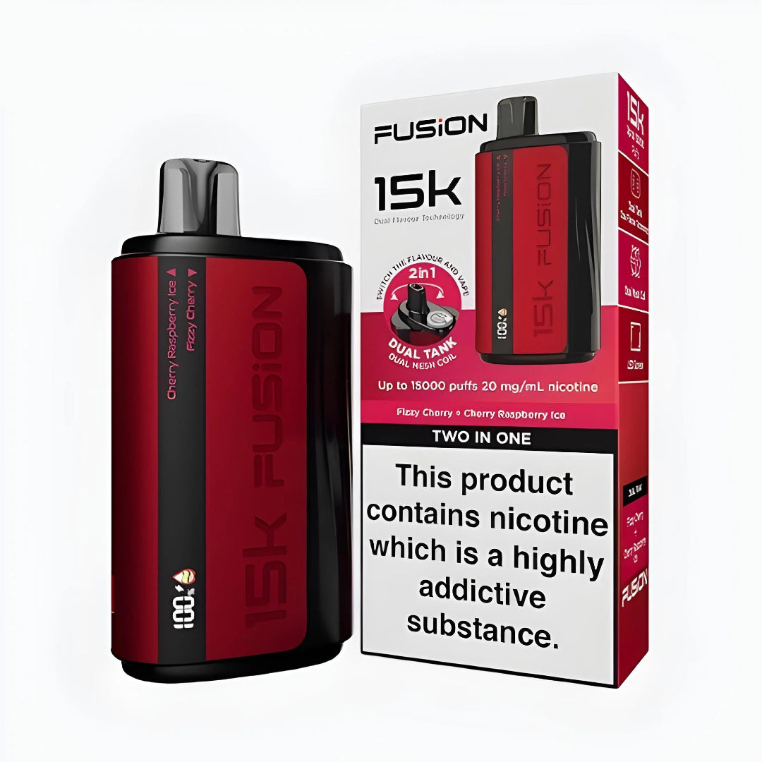 FIZZY CHERRY + CHERRY RASPBERRY - IVG FUSION 2 IN 1 DISPOSABLE 15000 PUFFS 20MG