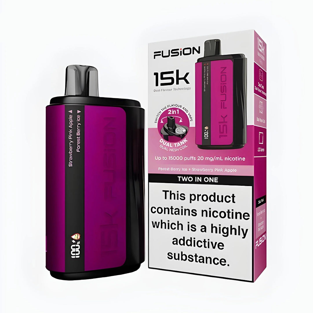 FOREST BERRY ICE + STRAWBERRY PINK APPLE - IVG FUSION 2 IN 1 DISPOSABLE 15000 PUFFS 20MG